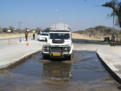 Disinfecting the dirty Landrover tyres